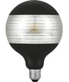 E27 4W dimbare LED globe lamp - G125, Laser Line, zwart/zilver, 2500K, 120lm