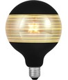 E27 4W dimbare LED globe lamp - G125, Laser Line, zwart/zilver, 2500K, 120lm