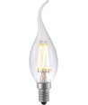 E14 4W dimbare LED kaarslamp met tip - Filament, 320lm, C35, helder glas, 2500K