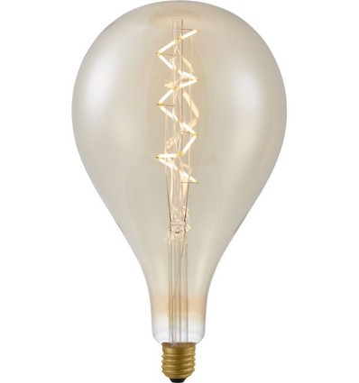 E27 6W dimbare XXL Filament LED-lamp - A165, spiraal, 2200K, goud glas