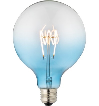 E27 4W dimbare LED lamp - G125, Flex Filament, Blauw, 140lm