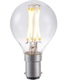BA15d 4W dimbare LED kogellamp - G45, filament, helder glas, 2700K
