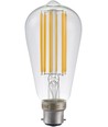 B22d 6,5W dimbare LED-lamp - ST58 Rustika, filament, helder glas, 2700K