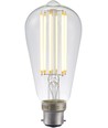 B22d 6,5W dimbare LED-lamp - ST58 Rustika, filament, helder glas, 2700K