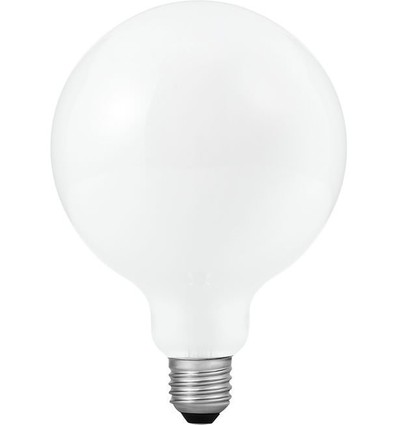 E27 6W dimbare LED-lamp - DimToWarm, G125, opaal glas, 2000-4500K, filament