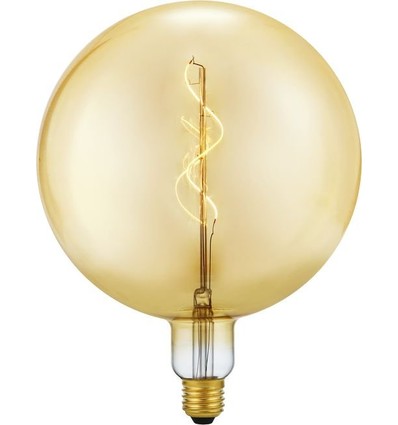 E27 5W Slim Flex Filament G200 Globe - 470lm, 2200K, dimbaar, goud glas