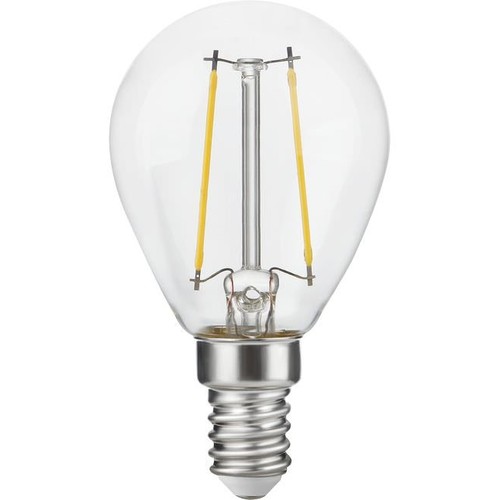 E14 2,5W dimbare LED kogellamp - G45, filament, helder glas, 2500K