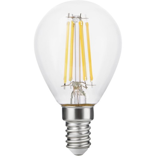 E14 4,7W dimbare LED kogellamp - G45, filament, 470lm, 2500K, helder glas