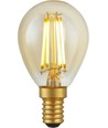E14 4,7W dimbare LED kogellamp - G45, filament, 2200K, goud glas, 470lm