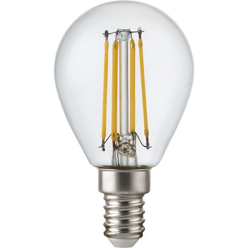 E14 4,7W dimbare LED kogellamp - G45, filament, helder glas, 2700K
