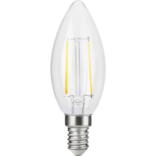 E14 2,5W dimbare LED kogellamp - C35, filament, 2500K, helder glas