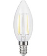 E14 2,5W dimbare LED kogellamp - C35, filament, 2500K, helder glas