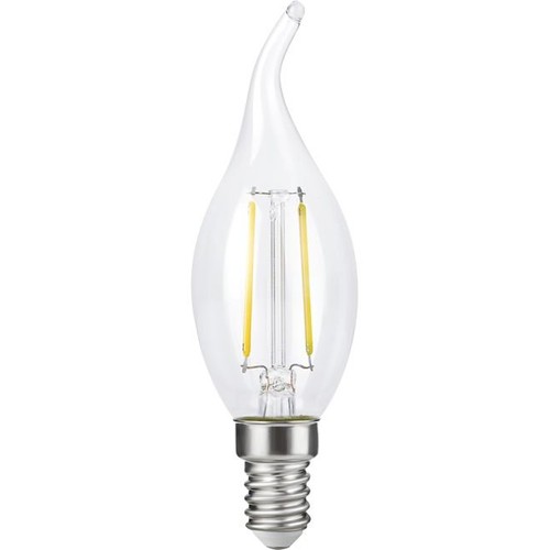 E14 2,5W dimbare LED kaarslamp met tip - C35, filament, helder, 2700K