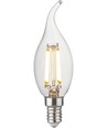 E14 4,7W dimbare LED kogellamp met tip - C35, filament, helder glas, 2700K