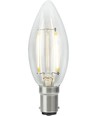 BA15d 2,5W LED kogellamp dimbaar - C35, filament, 250lm, 2500K, helder glas