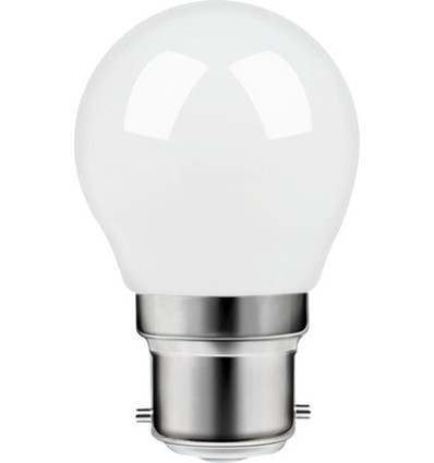 B22d 4,7W dimbare LED kogellamp - G45, opaal glas, 2700K, filament