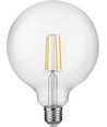 E27 7W dimbare LED filament lamp - G125, 806lm, 2500K, helder glas