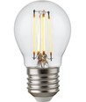 E27 4,7W dimbare LED kogellamp - G45, filament, helder glas, 2500K
