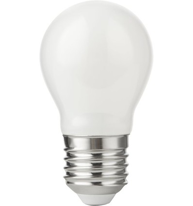 E27 4,7W dimbare LED kogellamp - G45, opaal glas, 2700K, filament