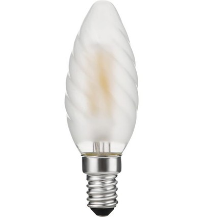 E14 4W dimbare LED kaarslamp - Twisted, 320lm, 2500K, mat glas, gedraaid filament