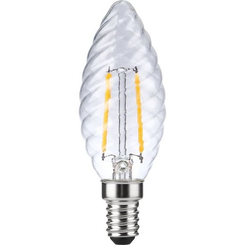 E14 2W dimbare LED kogellamp - Twisted Candle, 2500K, helder, filament
