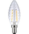 E14 2W dimbare LED kogellamp - Twisted Candle, 2500K, helder, filament