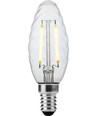 E14 2W dimbare LED kogellamp - Twisted Candle, 2500K, helder, filament