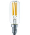E12 3W dimbare LED buislamp, 120V - 9,5cm, filament, helder glas, 2700K