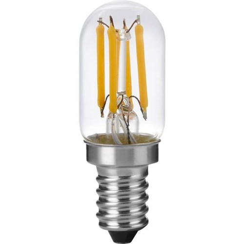 E12 2,5W dimbare LED lamp - 6cm, filament, helder glas, 2500K