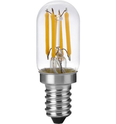 E12 2,5W dimbare LED lamp - 6cm, filament, helder glas, 2500K