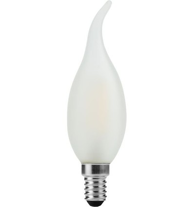 E14 2W dimbare LED kaarslamp met tip - C35, 140lm, mat glas, filament