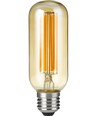 E27 6,5W dimbare LED buislamp - 13cm, filament, 2200K, goud glas
