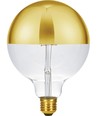 E27 6,5W dimbare LED kaarslamp - G125, topverspiegeld goud, 2500K