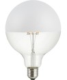 E27 6,5W dimbare LED globe lamp - G125, kopspiegel zilver, filament, 2500K