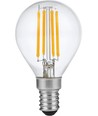 E14 4W dimbare LED kogelamp - G45, filament, 2500K, helder glas