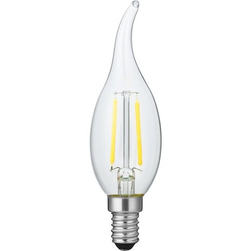 E14 1,5W dimbare LED kaarslamp met tip - C35, 140lm, 2200K, helder glas, filament