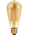 E27 6,5W dimbare LED filamentlamp - ST64 Rustika, 2200K, goud glas, 550lm