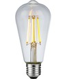 E27 8W dimbare LED Rustika lamp - ST64, filament, 2500K, helder glas, 650lm