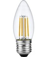 E27 4W dimbare LED kaarslamp - C35, filament, 2500K, helder glas