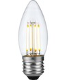 E27 4W dimbare LED kaarslamp - C35, filament, 2500K, helder glas