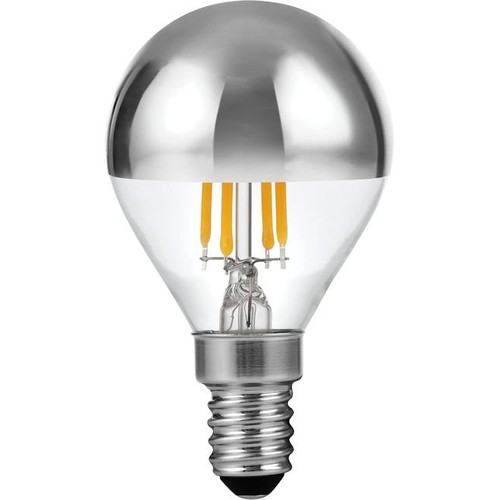 E14 4W dimbare LED kaarslamp, topverzilverd - G45, 260lm, 2500K