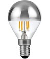 E14 4W dimbare LED kogelkopspiegel - G45, filament, 2500K, zilveren kop, 260lm