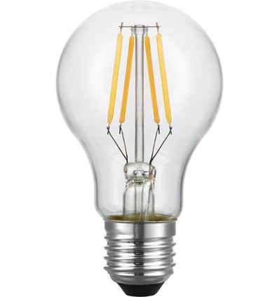 E27 4W dimbare LED filamentlamp - A60, 2200K, helder glas, 360lm