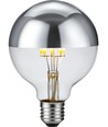 E27 6,5W dimbare LED kopspiegel Globe G95 - filament, 2500K, kopspiegel zilver, 470lm