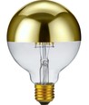 E27 6,5W dimbare LED kaarslamp - G95, topverspiegeld goud, 2500K