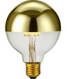 E27 6,5W dimbare LED kaarslamp - G95, topverspiegeld goud, 2500K