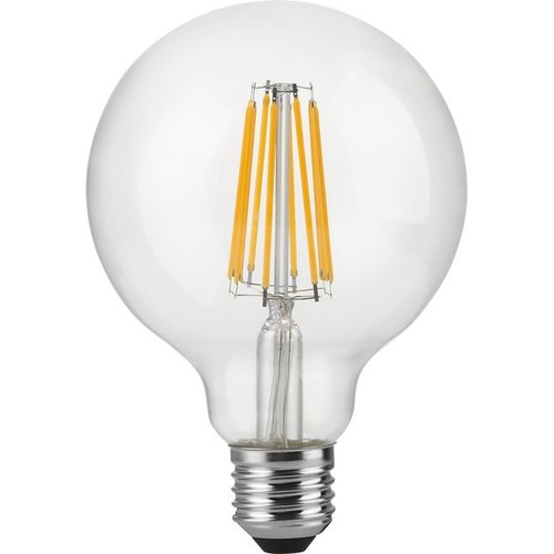 E27 10W dimbare LED globe lamp - G95, filament, 1055lm, 2500K, helder glas