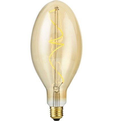 E27 4W dimbare LED lamp - Big Flex Ellipse, 200lm, 2000K, goud glas, filament