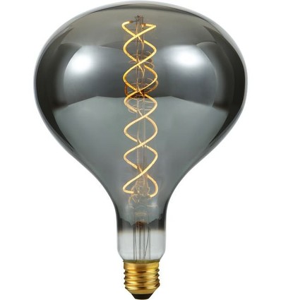 E27 6W dimbare XXL LED lamp - R160, 180lm, rookglas, 2200K, filament flex