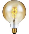 E27 5W dimbare LED filamentlamp - G125, Double Helix, 300lm, 2000K, goud glas